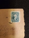 Antique mail with cancelled Confederacy postage stamp Royalty Free Stock Photo