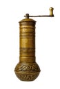 Antique manual bronze coffee grinder Royalty Free Stock Photo