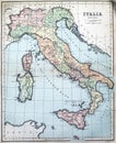 Antique map of ancient Italy Royalty Free Stock Photo