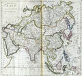 Antique map of Asia from 18th century