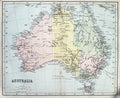 Antique Map of Australia Royalty Free Stock Photo