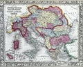 Antique map of the Austrian Empire, Italian States and Turkey in