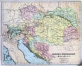 Antique Map of Austro - Hungarian Empire Royalty Free Stock Photo