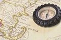 Antique map of Cape Cod with retro compass
