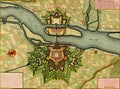 Antique map of Hunigue, France Royalty Free Stock Photo