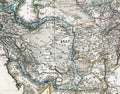 Antique Map of Iran Afghanistan Royalty Free Stock Photo