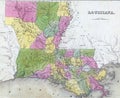 Antique map of Louisiana Royalty Free Stock Photo
