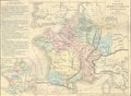 Antique map of Merovingian France Royalty Free Stock Photo