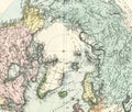 Antique Map of North Pole Royalty Free Stock Photo