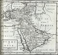 Antique map of Persia,Turkey in Asia and Arabia