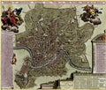 Antique map of   Rome, Italy Royalty Free Stock Photo