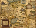 Antique Map of Russia and Tartary Royalty Free Stock Photo