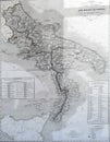 Antique map of southern Italy Royalty Free Stock Photo