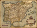 Antique Map of Spain Royalty Free Stock Photo