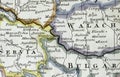 Antique map of Turkey in Europe and Hungary