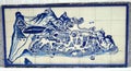 Old Colonial Retro Antique Maps Macau Azulejo Azulejos Ancient Vintage Macao Map Portuguese Colony Blue Delft China Ceramic Tile Royalty Free Stock Photo