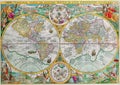 Antique Maps of the World. Royalty Free Stock Photo