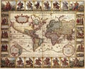 Antique Maps of the World..Map of the World..Nicolas Visscher..c 1652