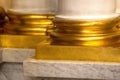 Antique marble base with golden odorment