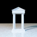 Antique marble temple front with ionic columns on marble Royalty Free Stock Photo