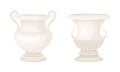 Antique marble vases set. Classic antique architectural decor element vector illustration Royalty Free Stock Photo