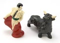 Antique Matador and Toro Salt & Pepper Shakers Royalty Free Stock Photo