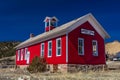 Antique Maysville School, Old Red Schoolhouse, 1882-1939, Caffee County, outside of Salida, Colorado Royalty Free Stock Photo