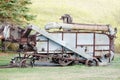 Antique combine harvester north dakota