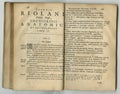 Antique medical book, page or research of medicine study, historical library archive or biology reference info. Latin