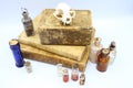 Antique Medicine Bottles, 1800s Victorian Era Royalty Free Stock Photo