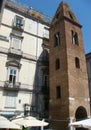 Medieval bell tower of the church of Saint Maria Maggiore to the Pietrasanta to Naples in Italy.