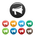 Antique megaphone icons set color vector Royalty Free Stock Photo