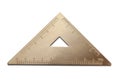 Antique Metal Brass Triangle Ruler Gradient Illuminated Isolated On White background Royalty Free Stock Photo