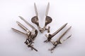 Antique metal gynecologic speculums. Royalty Free Stock Photo