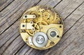 Antique metal pocket watch clockwork Royalty Free Stock Photo