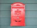 Antique metal red mailbox