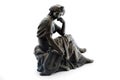 Antique Metal Statue on White Background Royalty Free Stock Photo