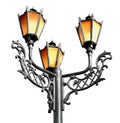 Antique metal street lamp