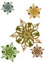 Antique metalwork as stars, medallions Royalty Free Stock Photo