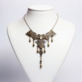 Antique Mexican Style Necklace With Brown Gemstones And Crystals