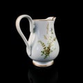 Antique milk jug with floral pattern. Royalty Free Stock Photo