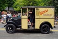 Antique milk truck in parade