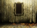 Antique mirror in a dark room Royalty Free Stock Photo