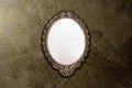 Antique mirror on gold wall background texture, vintage design Royalty Free Stock Photo