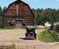 Antique Model Ford With Wooden Barn Royalty Free Stock Photo