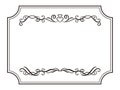 Antique monochrome decorative frame with heart symbol