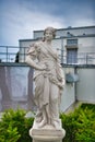 Antique monument of woman in Alleya Statuy of Ermitazh-Vyborg, Vyborg, Russia Royalty Free Stock Photo