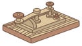 Antique Morse Code Key Vector Art, vector design Generative AI Royalty Free Stock Photo