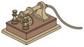 Antique Morse Code Telegraph Device Vector, vector design Generative AI Royalty Free Stock Photo