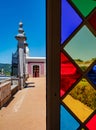 Antique multi-colored stained glass windows